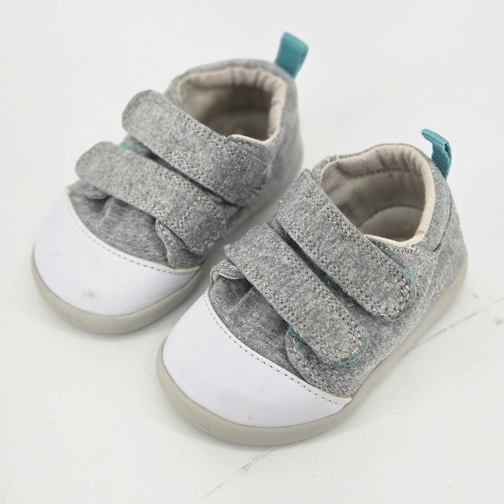 Ten Little Kids First Walkers Grey Canvas Barefoot Shoes Toddler Wide Toe 3.5